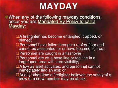 what does mayday mean in firefighting